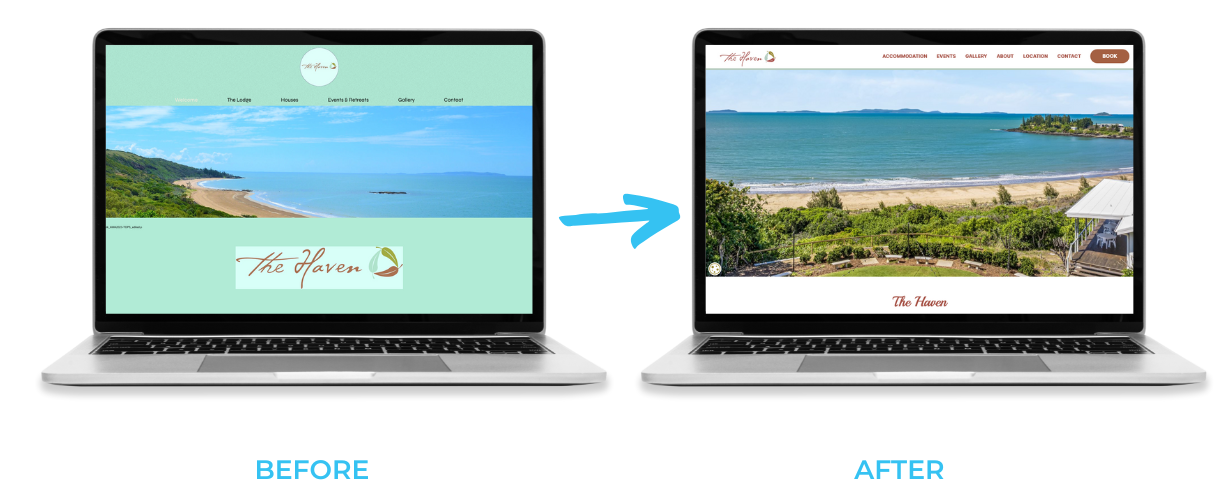 The Haven Emu Park Website Before & After